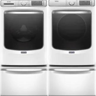 Side by Side Washer & Dryer Set on Pedestals