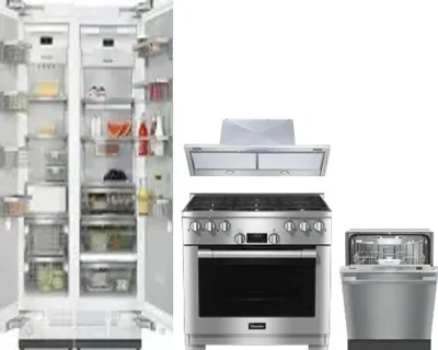 5 Piece Package Includes Refrigerator, Freezer, Range, Hood And Dishwasher