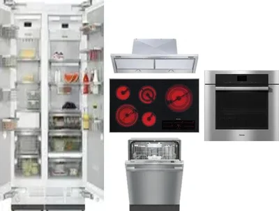 6 Piece Package Includes Refrigerator, Freezer, Cooktop, Wall Oven, Hood And Dishwasher