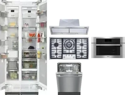 6 Piece Package Includes Refrigerator, Freezer, Cooktop, Wall Oven, Hood And Dishwasher