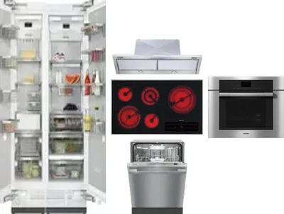 6 Piece Package Includes Refrigerator, Freezer, Cooktop, Wall Oven, Hood And Dishwasher