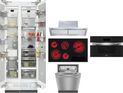 6 Piece Package Includes Refrigerator, Freezer, Cooktop, Wall Oven, Hood And Dishwasher