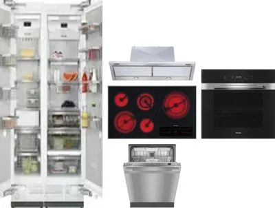 6 Piece Package Includes Refrigerator, Freezer, Cooktop, Wall Oven, Hood And Dishwasher