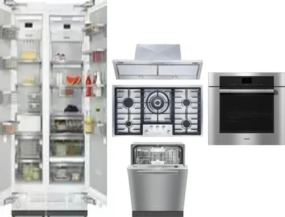 6 Piece Package Includes Refrigerator, Freezer, Cooktop, Wall Oven, Hood And Dishwasher