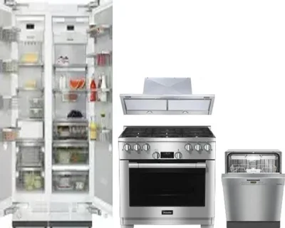5 Piece Package Includes Refrigerator, Freezer, Range, Hood And Dishwasher