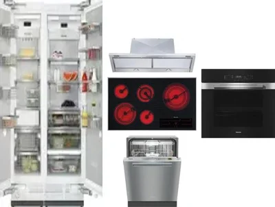 6 Piece Package Includes Refrigerator, Freezer, Cooktop, Wall Oven, Hood And Dishwasher