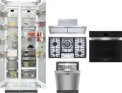 6 Piece Package Includes Refrigerator, Freezer, Cooktop, Wall Oven, Hood And Dishwasher