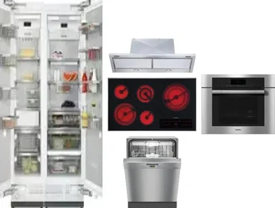 6 Piece Package Includes Refrigerator, Freezer, Cooktop, Wall Oven, Hood And Dishwasher