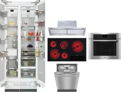 6 Piece Package Includes Refrigerator, Freezer, Cooktop, Wall Oven, Hood And Dishwasher