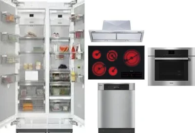 6 Piece Package Includes Refrigerator, Freezer, Cooktop, Wall Oven, Hood And Dishwasher