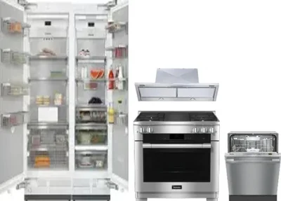5 Piece Package Includes Refrigerator, Freezer, Range, Hood And Dishwasher