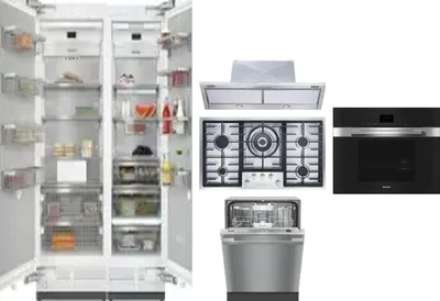 6 Piece Package Includes Refrigerator, Freezer, Cooktop, Wall Oven, Hood And Dishwasher