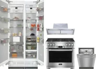 5 Piece Package Includes Refrigerator, Freezer, Range, Hood And Dishwasher