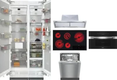 6 Piece Package Includes Refrigerator, Freezer, Cooktop, Wall Oven, Hood And Dishwasher