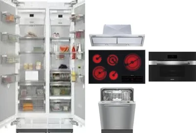 6 Piece Package Includes Refrigerator, Freezer, Cooktop, Wall Oven, Hood And Dishwasher