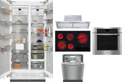 6 Piece Package Includes Refrigerator, Freezer, Cooktop, Wall Oven, Hood And Dishwasher