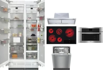 6 Piece Package Includes Refrigerator, Freezer, Cooktop, Wall Oven, Hood And Dishwasher