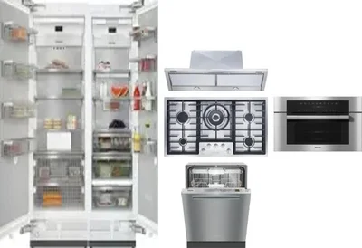 6 Piece Package Includes Refrigerator, Freezer, Cooktop, Wall Oven, Hood And Dishwasher