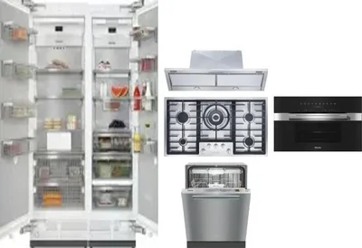 6 Piece Package Includes Refrigerator, Freezer, Cooktop, Wall Oven, Hood And Dishwasher