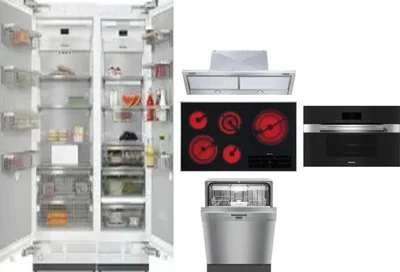 6 Piece Package Includes Refrigerator, Freezer, Cooktop, Wall Oven, Hood And Dishwasher
