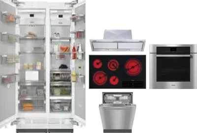 6 Piece Package Includes Refrigerator, Freezer, Cooktop, Wall Oven, Hood And Dishwasher