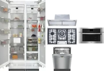 6 Piece Package Includes Refrigerator, Freezer, Cooktop, Wall Oven, Hood And Dishwasher