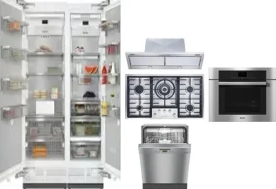 6 Piece Package Includes Refrigerator, Freezer, Cooktop, Wall Oven, Hood And Dishwasher