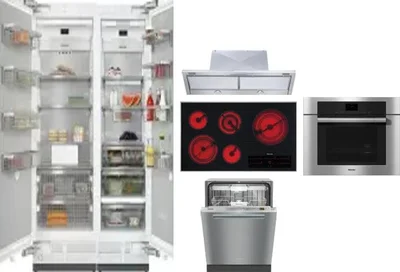 6 Piece Package Includes Refrigerator, Freezer, Cooktop, Wall Oven, Hood And Dishwasher