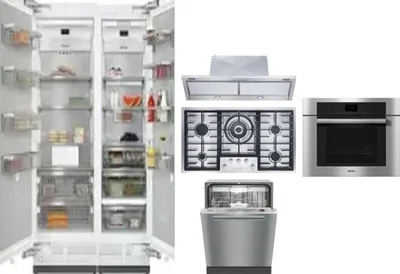 6 Piece Package Includes Refrigerator, Freezer, Cooktop, Wall Oven, Hood And Dishwasher
