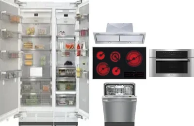 6 Piece Package Includes Refrigerator, Freezer, Cooktop, Wall Oven, Hood And Dishwasher
