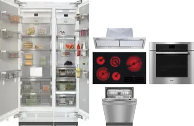 6 Piece Package Includes Refrigerator, Freezer, Cooktop, Wall Oven, Hood And Dishwasher