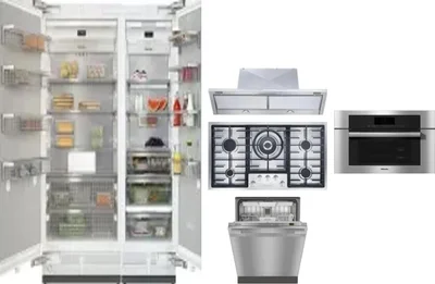 6 Piece Package Includes Refrigerator, Freezer, Cooktop, Wall Oven, Hood And Dishwasher