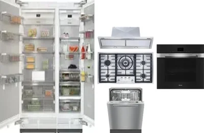 6 Piece Package Includes Refrigerator, Freezer, Cooktop, Wall Oven, Hood And Dishwasher