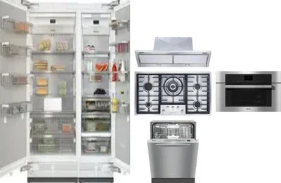 6 Piece Package Includes Refrigerator, Freezer, Cooktop, Wall Oven, Hood And Dishwasher