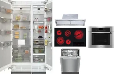 6 Piece Package Includes Refrigerator, Freezer, Cooktop, Wall Oven, Hood And Dishwasher