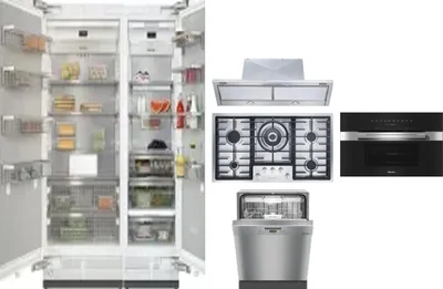 6 Piece Package Includes Refrigerator, Freezer, Cooktop, Wall Oven, Hood And Dishwasher