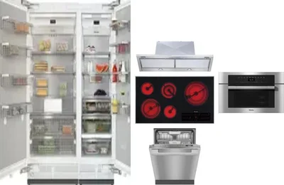 6 Piece Package Includes Refrigerator, Freezer, Cooktop, Wall Oven, Hood And Dishwasher