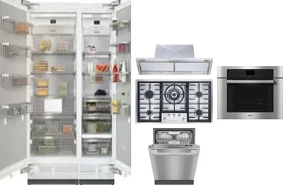 6 Piece Package Includes Refrigerator, Freezer, Cooktop, Wall Oven, Hood And Dishwasher
