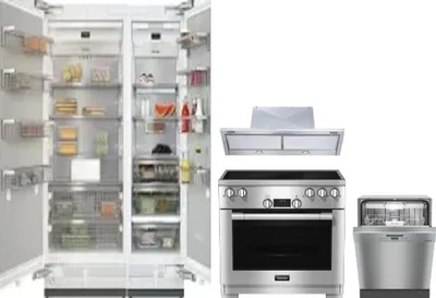 5 Piece Package Includes Refrigerator, Freezer, Range, Hood And Dishwasher
