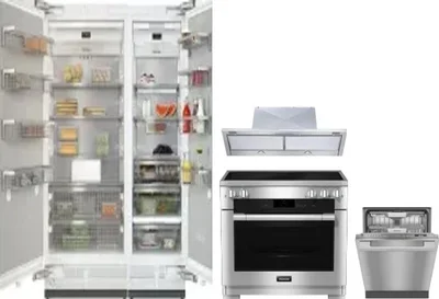 5 Piece Package Includes Refrigerator, Freezer, Range, Hood And Dishwasher