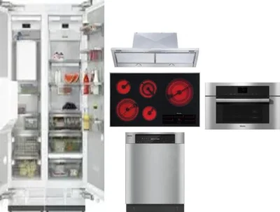 6 Piece Package Includes Refrigerator, Freezer, Cooktop, Wall Oven, Hood And Dishwasher