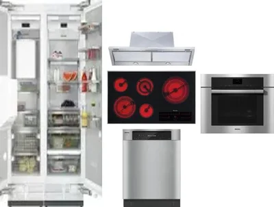6 Piece Package Includes Refrigerator, Freezer, Cooktop, Wall Oven, Hood And Dishwasher