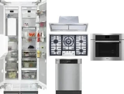 6 Piece Package Includes Refrigerator, Freezer, Cooktop, Wall Oven, Hood And Dishwasher