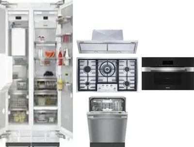6 Piece Package Includes Refrigerator, Freezer, Cooktop, Wall Oven, Hood And Dishwasher