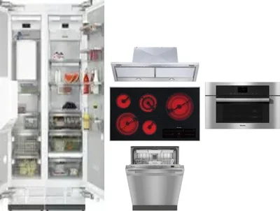 6 Piece Package Includes Refrigerator, Freezer, Cooktop, Wall Oven, Hood And Dishwasher