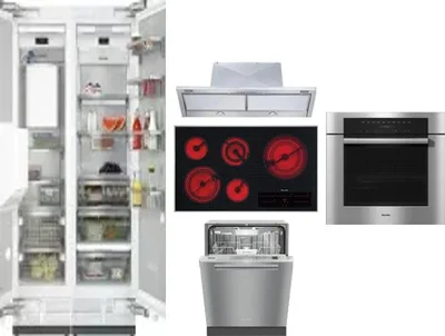 6 Piece Package Includes Refrigerator, Freezer, Cooktop, Wall Oven, Hood And Dishwasher