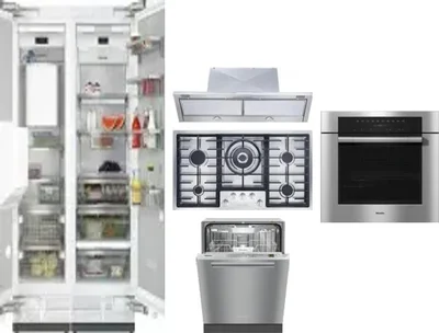 6 Piece Package Includes Refrigerator, Freezer, Cooktop, Wall Oven, Hood And Dishwasher