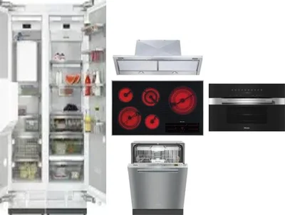 6 Piece Package Includes Refrigerator, Freezer, Cooktop, Wall Oven, Hood And Dishwasher