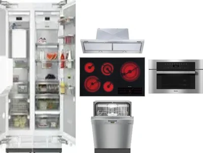 6 Piece Package Includes Refrigerator, Freezer, Cooktop, Wall Oven, Hood And Dishwasher
