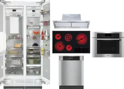 6 Piece Package Includes Refrigerator, Freezer, Cooktop, Wall Oven, Hood And Dishwasher